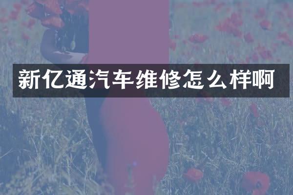 新亿通汽车维修怎么样啊