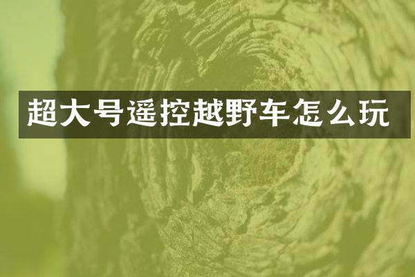 超大号遥控越野车怎么玩