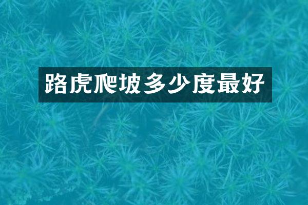 路虎爬坡多少度最好