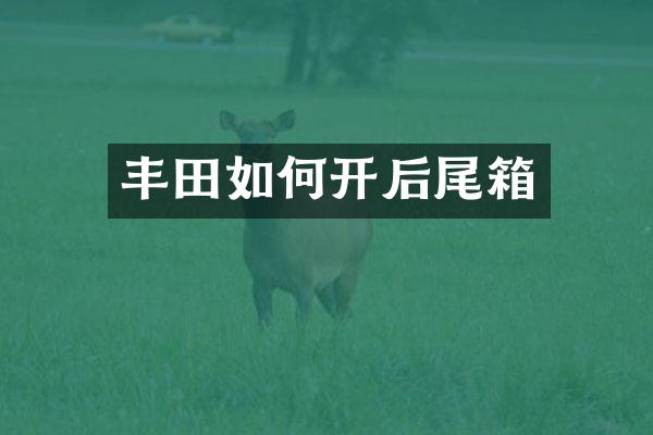 丰田如何开后尾箱
