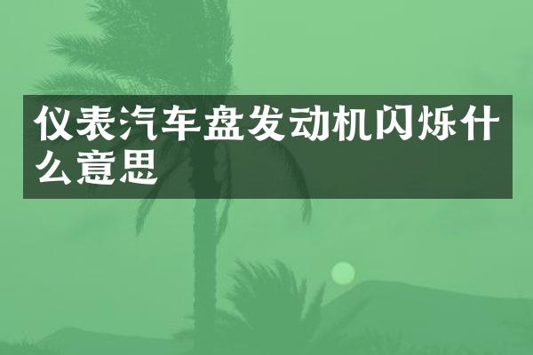 仪表汽车盘发动机闪烁什么意思
