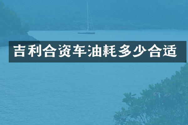 吉利合资车油耗多少合适