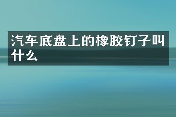 汽车底盘上的橡胶钉子叫什么