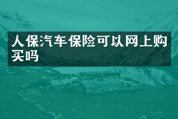 人保汽车保险可以网上购买吗
