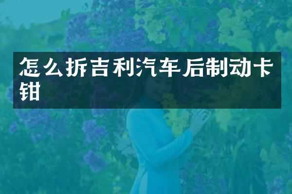 怎么拆吉利汽车后制动卡钳