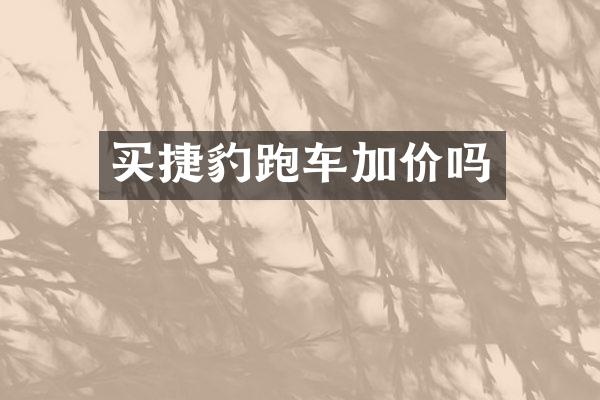 买捷豹跑车加价吗
