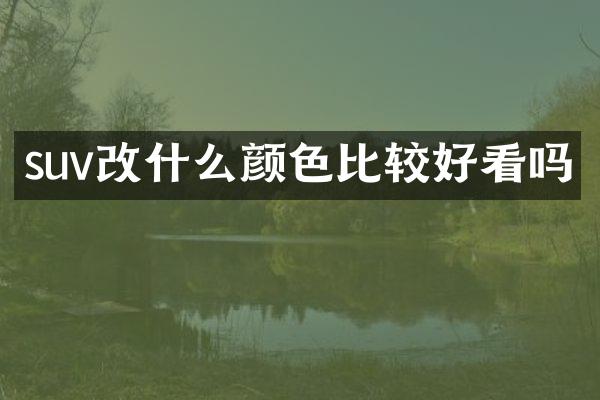 suv改什么颜色比较好看吗