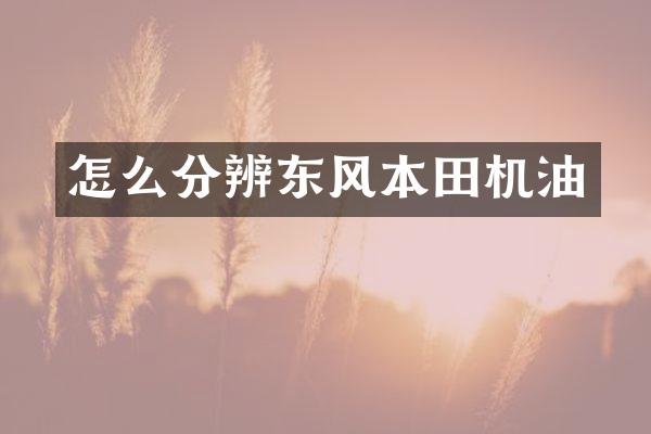 怎么分辨东风本田机油