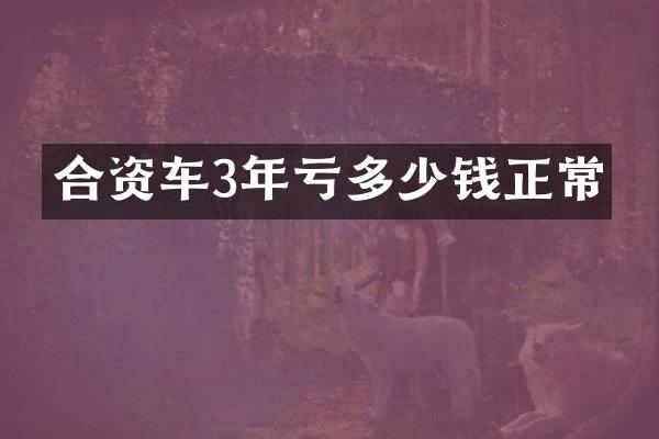合资车3年亏多少钱正常