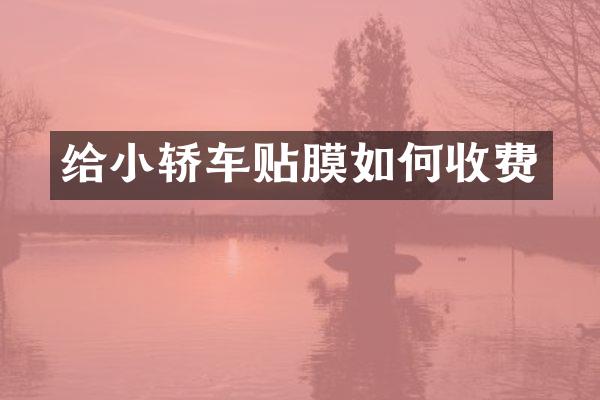 给小轿车贴膜如何收费