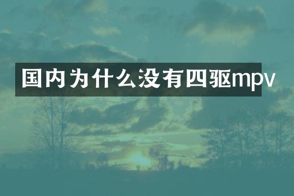 国内为什么没有四驱mpv