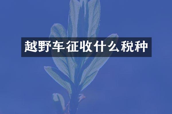 越野车征收什么税种
