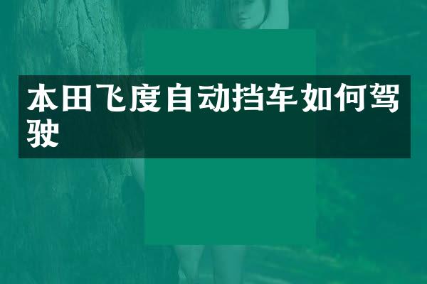 本田飞度自动挡车如何驾驶
