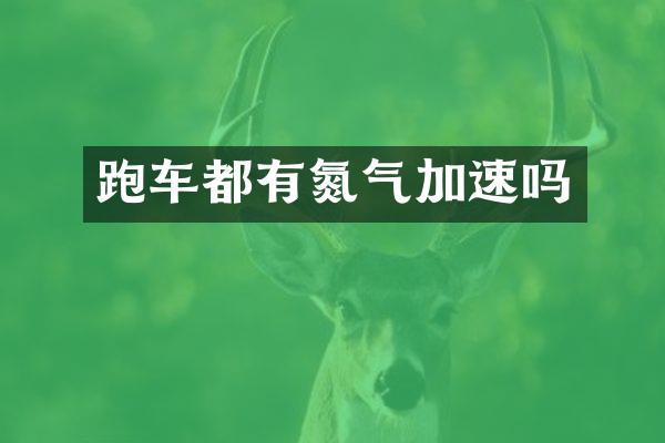 跑车都有氮气加速吗