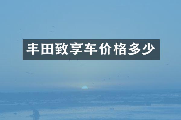 丰田致享车价格多少