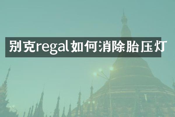 别克regal如何消除胎压灯