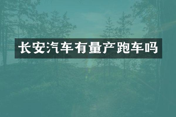 长安汽车有量产跑车吗