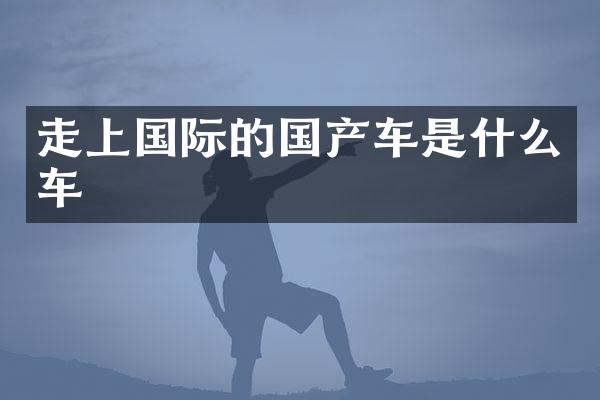 走上国际的国产车是什么车