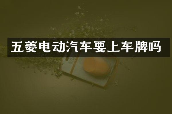 五菱电动汽车要上车牌吗