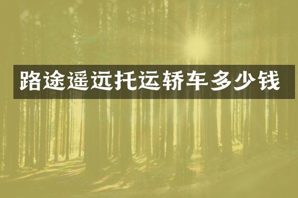 路途遥远托运轿车多少钱