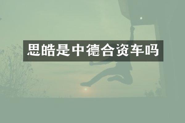 思皓是中德合资车吗