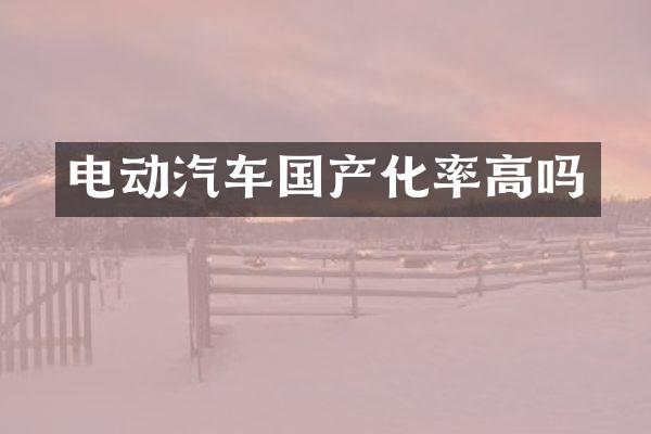 电动汽车国产化率高吗