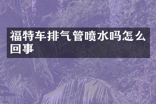 福特车排气管喷水吗怎么回事