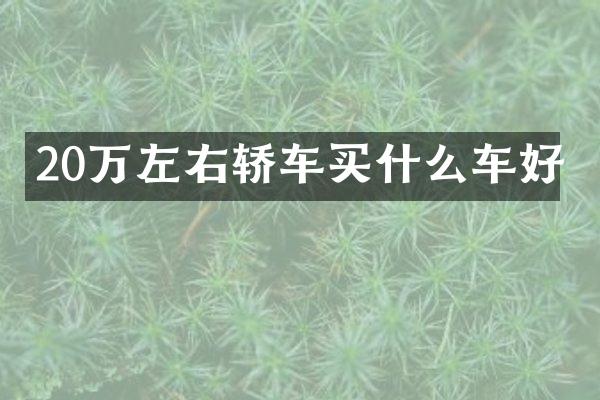 20万左右轿车买什么车好