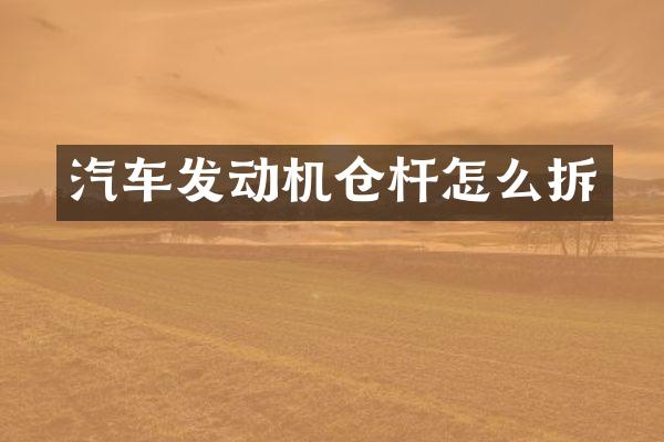 汽车发动机仓杆怎么拆
