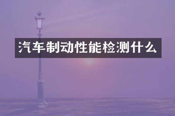 汽车制动性能检测什么