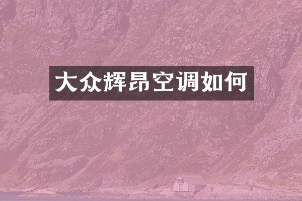 大众辉昂空调如何