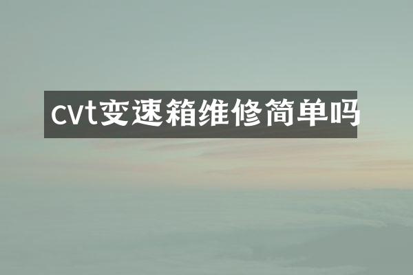 cvt变速箱维修简单吗