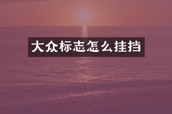 大众标志怎么挂挡
