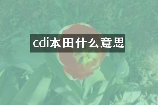 cdi本田什么意思