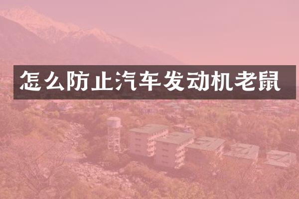 怎么防止汽车发动机老鼠