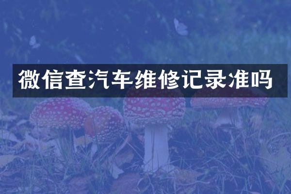 微信查汽车维修记录准吗