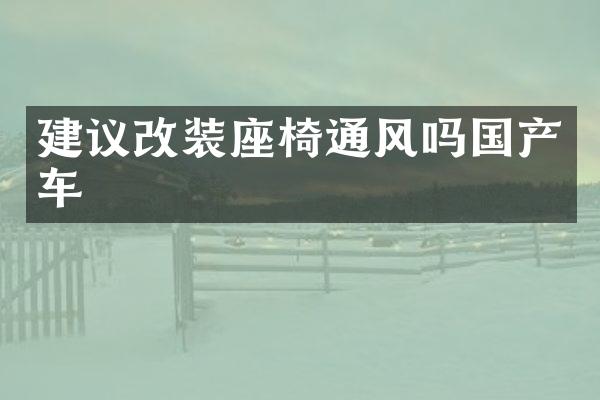 建议改装座椅通风吗国产车