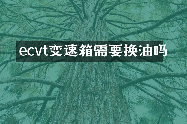 ecvt变速箱需要换油吗