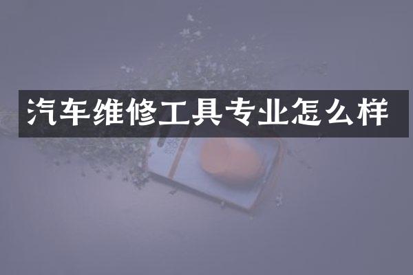 汽车维修工具专业怎么样
