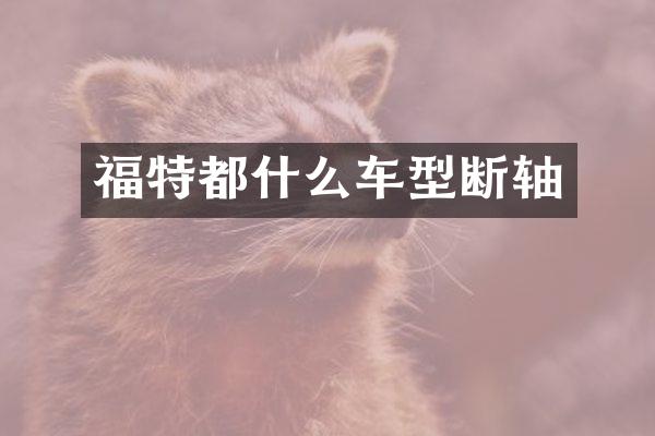 福特都什么车型断轴