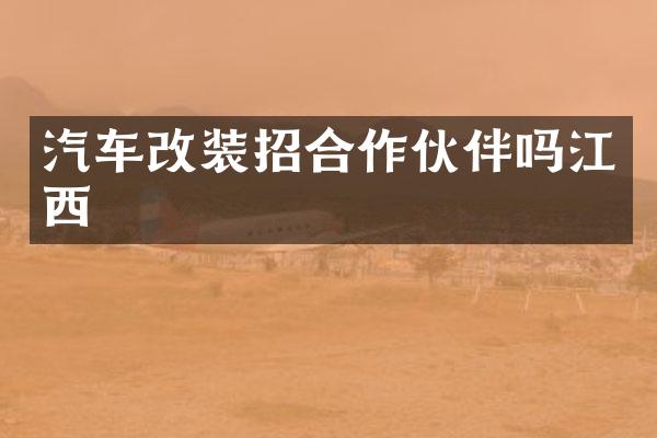 汽车改装招合作伙伴吗江西