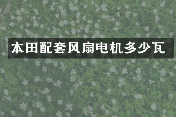 本田配套风扇电机多少瓦