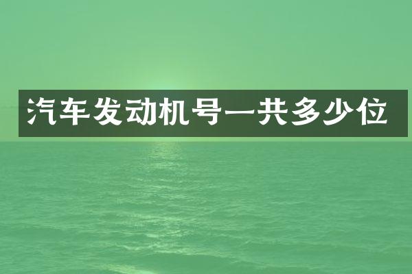 汽车发动机号一共多少位