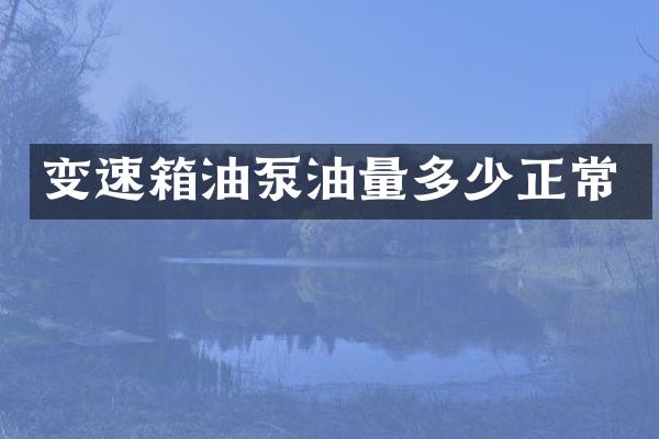 变速箱油泵油量多少正常