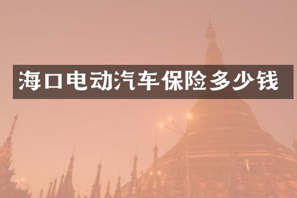 海口电动汽车保险多少钱