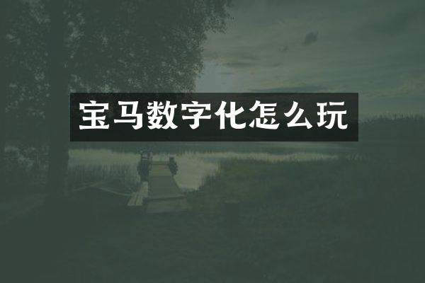 宝马数字化怎么玩