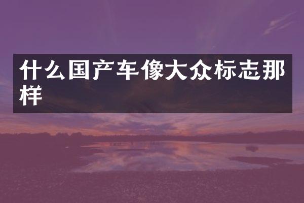什么国产车像大众标志那样