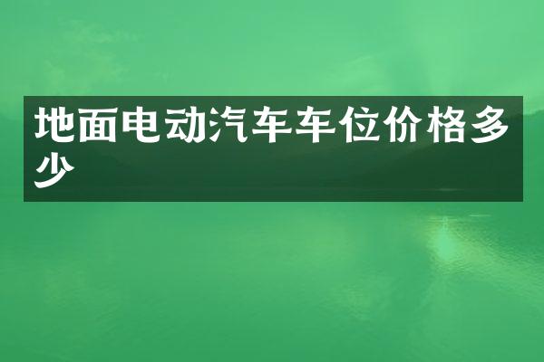 地面电动汽车车位价格多少