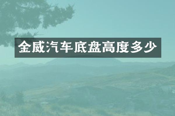 金威汽车底盘高度多少
