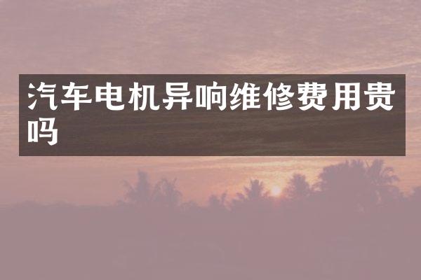 汽车电机异响维修费用贵吗